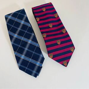 Brooks Brothers 100% Silk "346" & Makers Striped Blue & Red Ties Made in USA